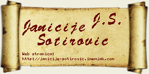 Janićije Sotirović vizit kartica